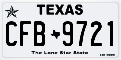 TX license plate CFB9721