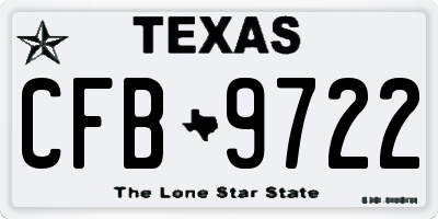 TX license plate CFB9722