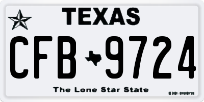 TX license plate CFB9724