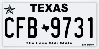 TX license plate CFB9731