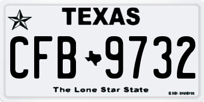 TX license plate CFB9732
