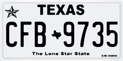 TX license plate CFB9735
