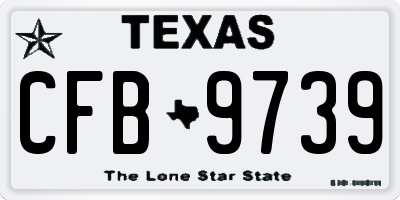 TX license plate CFB9739