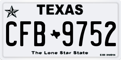 TX license plate CFB9752