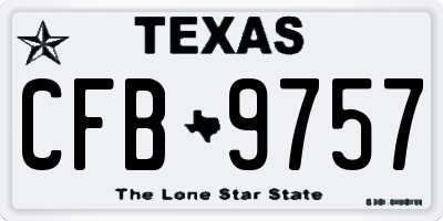 TX license plate CFB9757