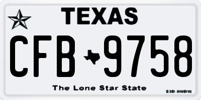 TX license plate CFB9758