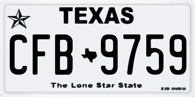 TX license plate CFB9759