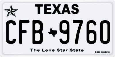 TX license plate CFB9760