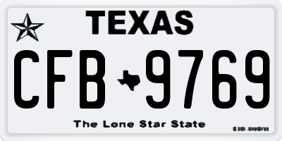 TX license plate CFB9769