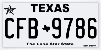 TX license plate CFB9786