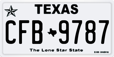 TX license plate CFB9787
