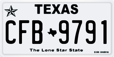 TX license plate CFB9791
