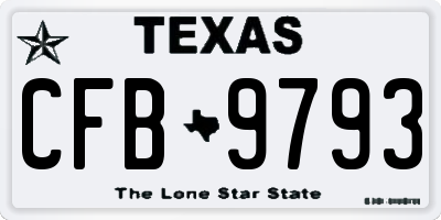 TX license plate CFB9793