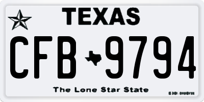 TX license plate CFB9794