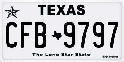 TX license plate CFB9797