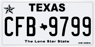 TX license plate CFB9799