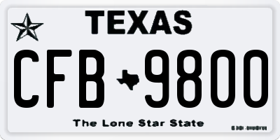 TX license plate CFB9800