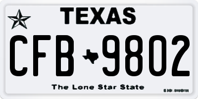 TX license plate CFB9802