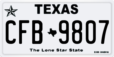 TX license plate CFB9807