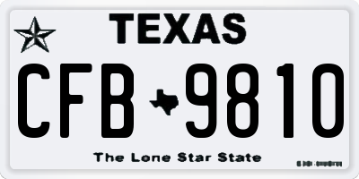 TX license plate CFB9810