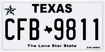 TX license plate CFB9811