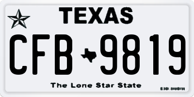 TX license plate CFB9819