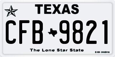 TX license plate CFB9821
