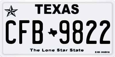 TX license plate CFB9822