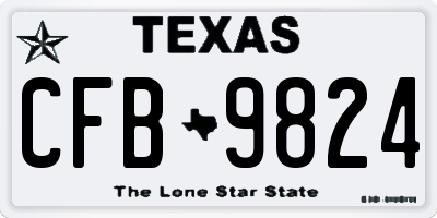 TX license plate CFB9824
