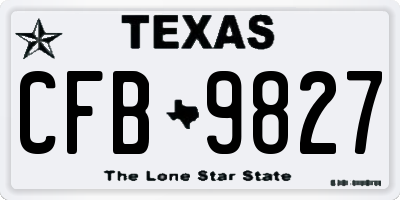 TX license plate CFB9827
