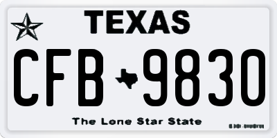 TX license plate CFB9830