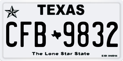 TX license plate CFB9832