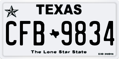 TX license plate CFB9834