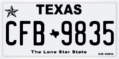 TX license plate CFB9835