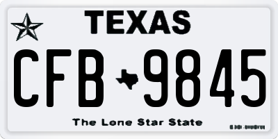 TX license plate CFB9845
