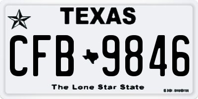 TX license plate CFB9846