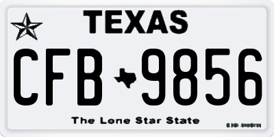 TX license plate CFB9856