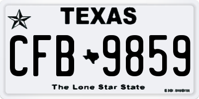 TX license plate CFB9859
