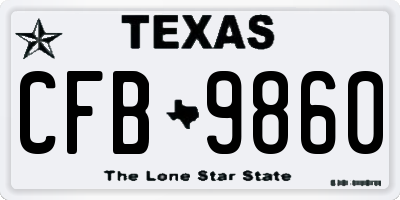 TX license plate CFB9860
