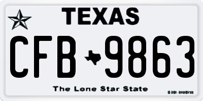 TX license plate CFB9863