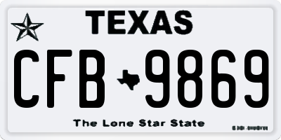 TX license plate CFB9869