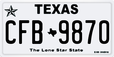 TX license plate CFB9870