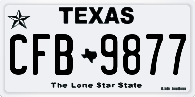 TX license plate CFB9877