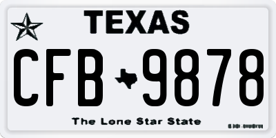 TX license plate CFB9878