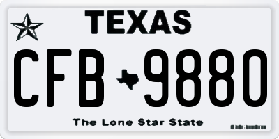 TX license plate CFB9880