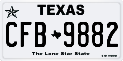 TX license plate CFB9882