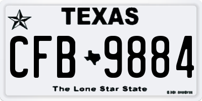 TX license plate CFB9884