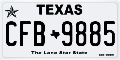 TX license plate CFB9885