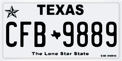 TX license plate CFB9889