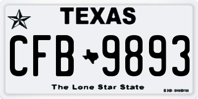 TX license plate CFB9893